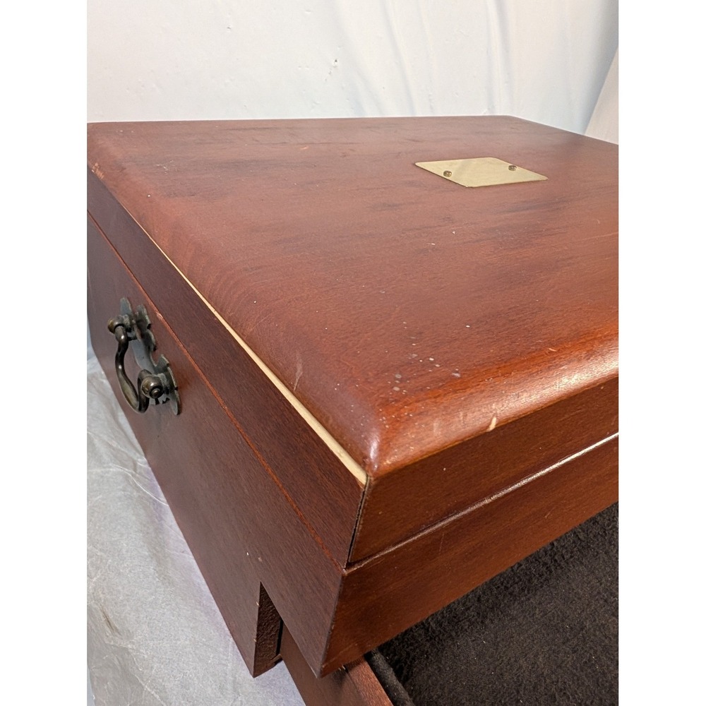 Vintage Eureka Mfg Co Wooden Cutlery Silverware Chest Box Organizer Made in USA - Picture 11 of 12